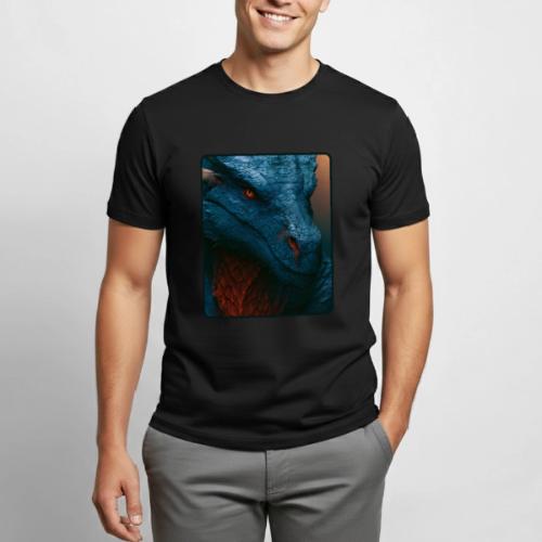Turquoise Dragon Fire Eye Design - Heavyweight Unisex T-Shirt by Gildan