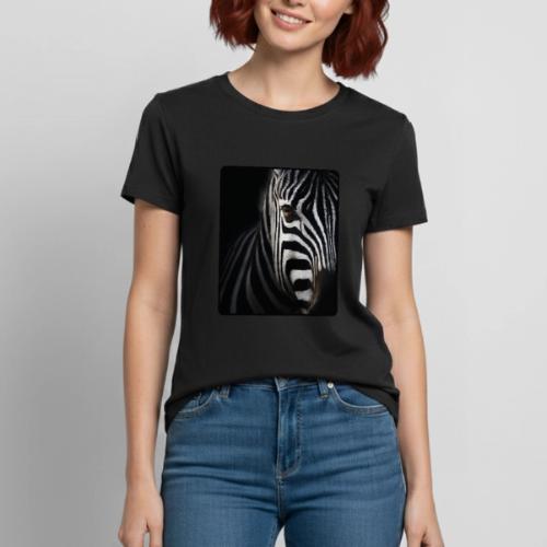 Zebra High Contrast Portrait Design - Heavyweight Unisex T-Shirt by Gildan