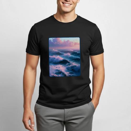 Dreamy Pastel Ocean Sunset Art - Heavyweight Unisex T-Shirt by Gildan
