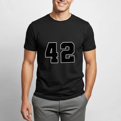 Varsity Number 42 Sports Style - Heavyweight Unisex T-Shirt by Gildan