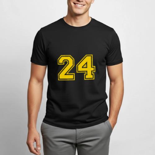 Number 24 in a classic athletic collegiate font - Heavyweight Unisex T-Shirt by Gildan