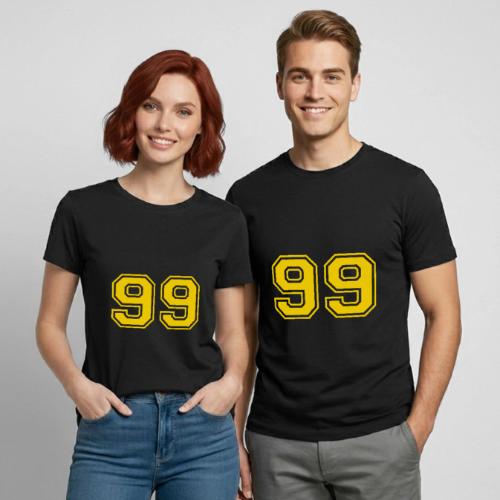 Number 99 in a classic athletic collegiate font - Heavyweight Unisex T-Shirt by Gildan