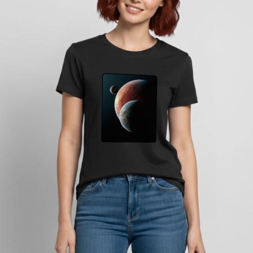 Three Planets Deep Space Design - Heavyweight Unisex T-Shirt by Gildan