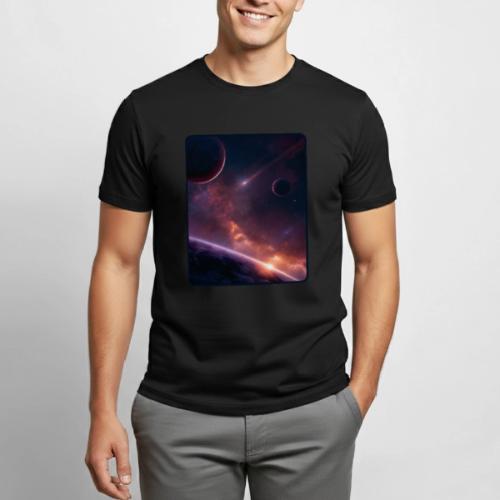 Cosmic Sunset Nebula Space Art - Heavyweight Unisex T-Shirt by Gildan