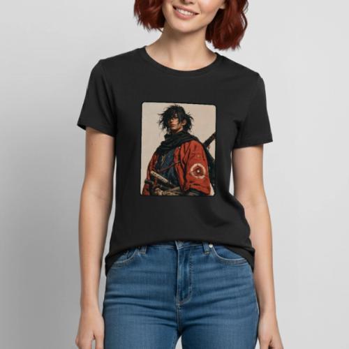 Young Samurai Warrior Portrait - Heavyweight Unisex T-Shirt by Gildan