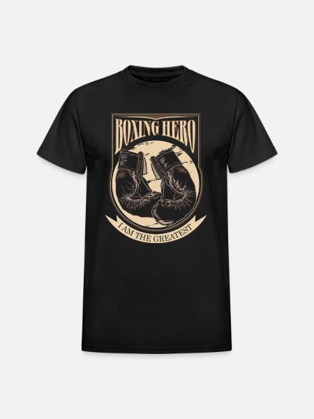 Boxing Hero - i am the greatest - Heavyweight Unisex T-Shirt by Gildan - black