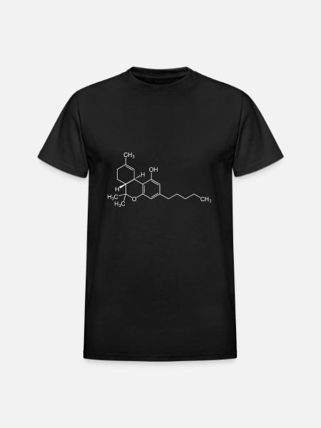 THC Cannabis Weed Chemical Symbol Science Geeky - Heavyweight Unisex T-Shirt by Gildan - black