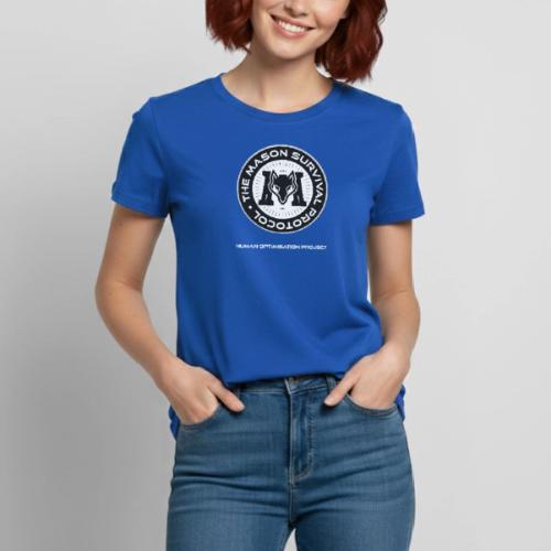 MasonSurvival Protocol White Text - Heavyweight Unisex T-Shirt by Gildan