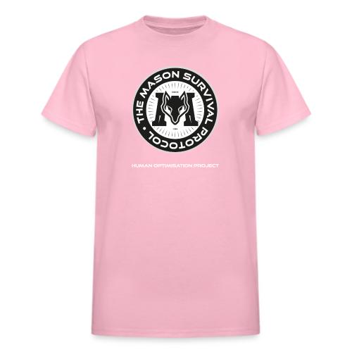 MasonSurvival Protocol White Text - Heavyweight Unisex T-Shirt by Gildan