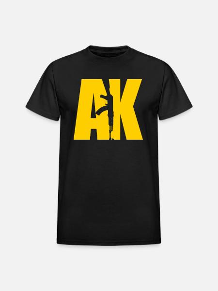 AK47 YELLOW - Heavyweight Unisex T-Shirt by Gildan - black