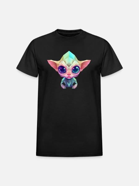 Polygon Alien - Heavyweight Unisex T-Shirt by Gildan - black