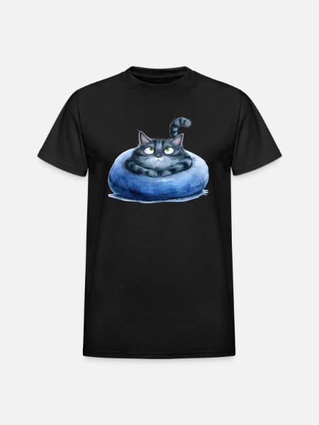 Funny Cat - Heavyweight Unisex T-Shirt by Gildan - black