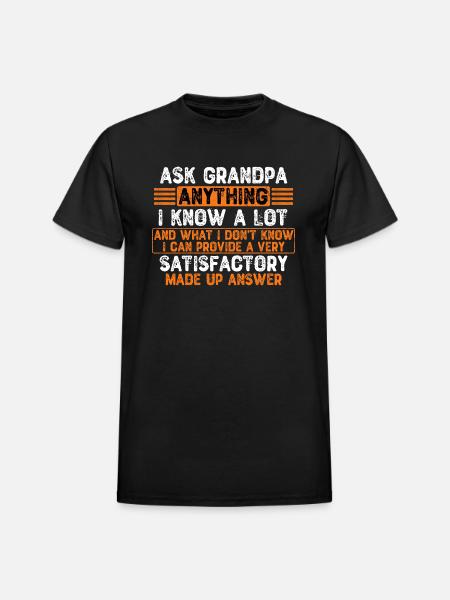 Ask Grandpa Anything - Heavyweight Unisex T-Shirt by Gildan - black