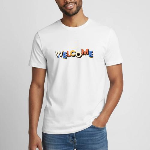 Smile and welcome design - Heavyweight Unisex T-Shirt by Gildan
