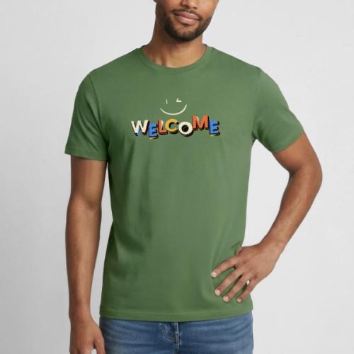 Smile and welcome design - Heavyweight Unisex T-Shirt by Gildan