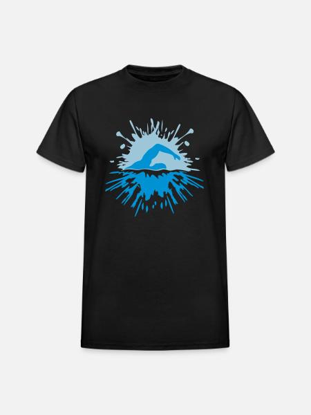 Blob Sport Swimmer - Heavyweight Unisex T-Shirt by Gildan - black