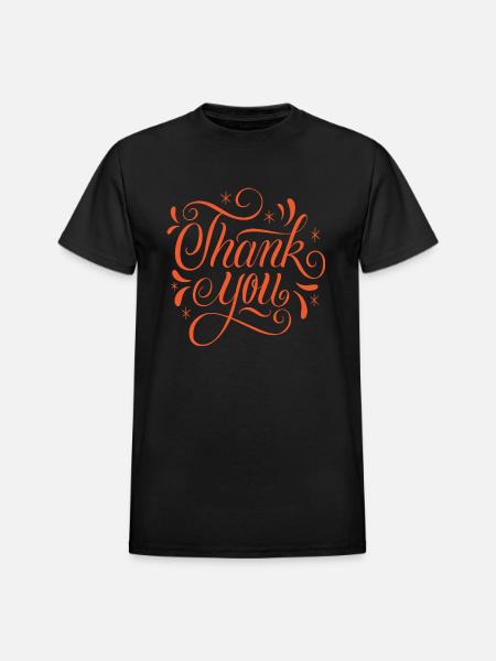 Thank you - Heavyweight Unisex T-Shirt by Gildan - black
