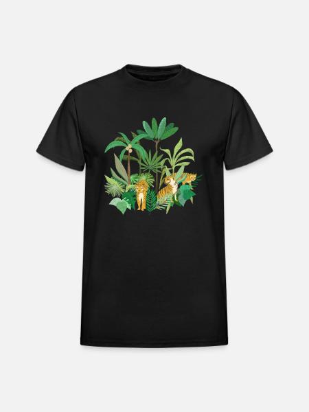 Jungle Tigers - Heavyweight Unisex T-Shirt by Gildan - black