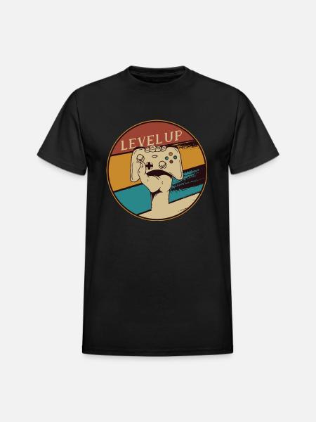 Level Up - Heavyweight Unisex T-Shirt by Gildan - black