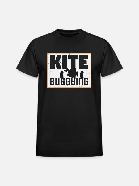 Kite Buggying - Heavyweight Unisex T-Shirt by Gildan - black