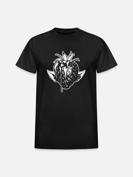 Strawberry Fruit Berries - Heavyweight Unisex T-Shirt by Gildan - black