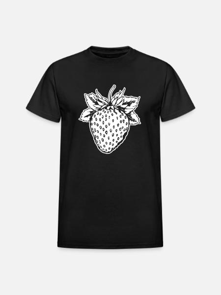 Strawberry Fruit Berries - Heavyweight Unisex T-Shirt by Gildan - black