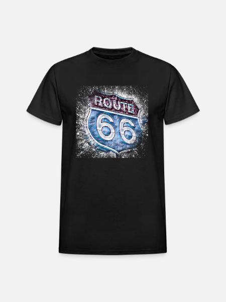 Route 66 - Heavyweight Unisex T-Shirt by Gildan - black