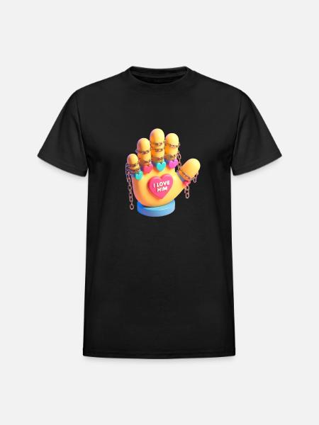 I Love Him - Heavyweight Unisex T-Shirt by Gildan - black