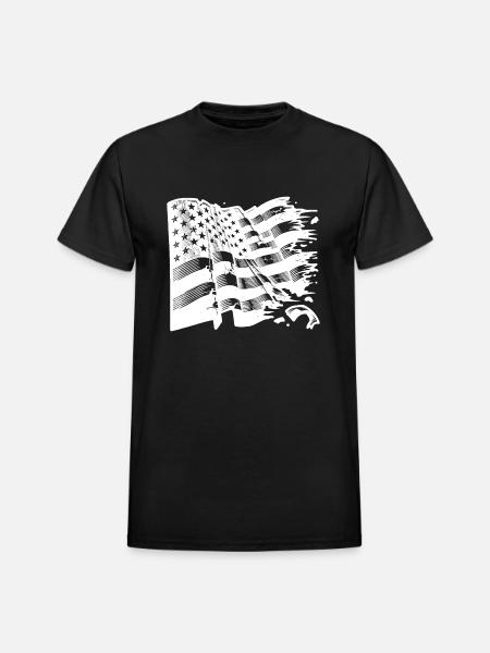 Usa Flagge Tattoo Style - Heavyweight Unisex T-Shirt by Gildan - black