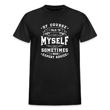 Waitress Gastronomy Cocktail - Heavyweight Unisex T-Shirt by Gildan - black - Front - AI Model Female 172 light (172cm) & AI Model Male 178 light (178cm)