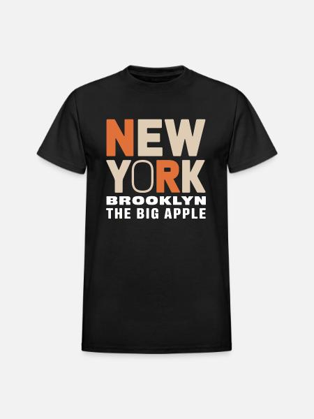 New York Brooklyn - The Big Apple Classic Design - Heavyweight Unisex T-Shirt by Gildan - black