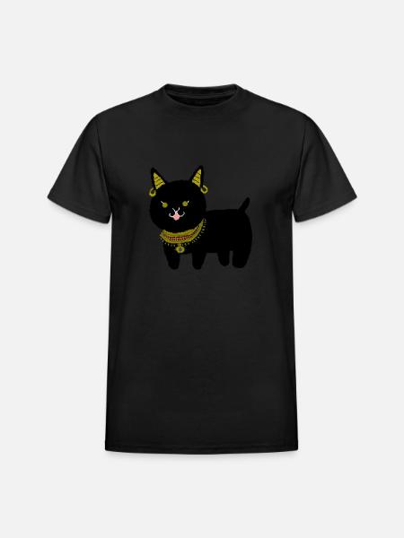 The Guardian Cat - Heavyweight Unisex T-Shirt by Gildan - black