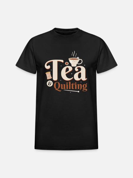 Tea & Quilting Quilter Sewing - Heavyweight Unisex T-Shirt by Gildan - black