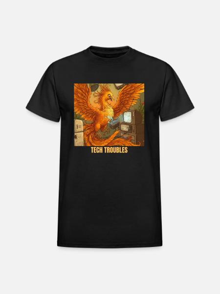 Phoenix's Voice Command Mishap - Heavyweight Unisex T-Shirt by Gildan - black