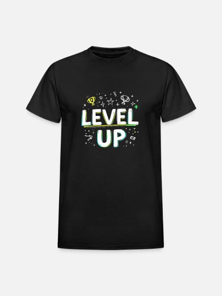 Level Up - Heavyweight Unisex T-Shirt by Gildan - black