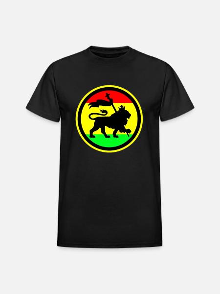 Rasta Lion - Heavyweight Unisex T-Shirt by Gildan - black