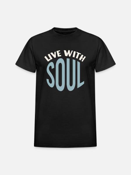 Live With Soul - Heavyweight Unisex T-Shirt by Gildan - black