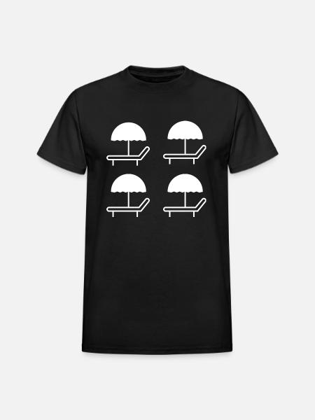 beach umbrella icon - Heavyweight Unisex T-Shirt by Gildan - black