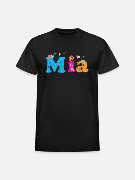 Mia - Heavyweight Unisex T-Shirt by Gildan - black