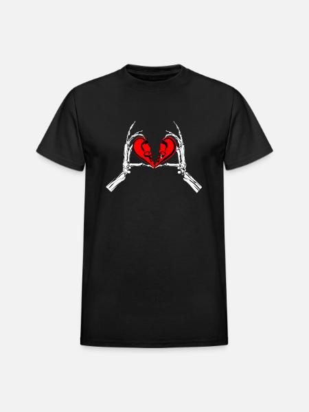 Broken heart - Heavyweight Unisex T-Shirt by Gildan - black