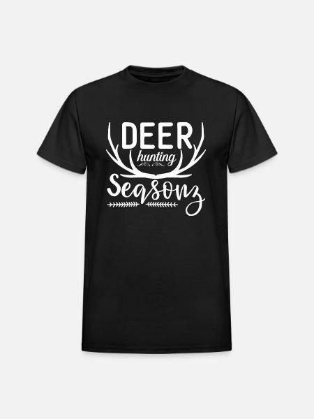 Deer Hunting Season - Heavyweight Unisex T-Shirt by Gildan - black