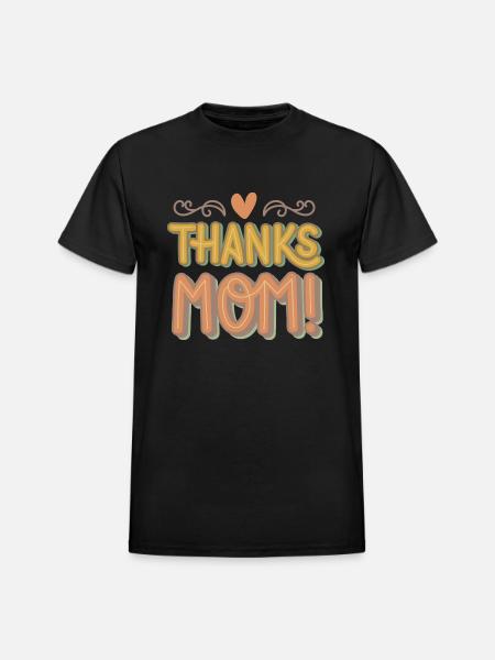 THANKS MOM - Heavyweight Unisex T-Shirt by Gildan - black