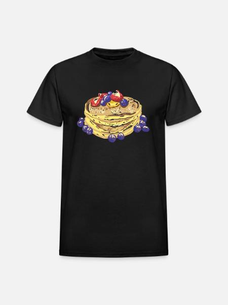 Pancakes With Berries - Heavyweight Unisex T-Shirt by Gildan - black