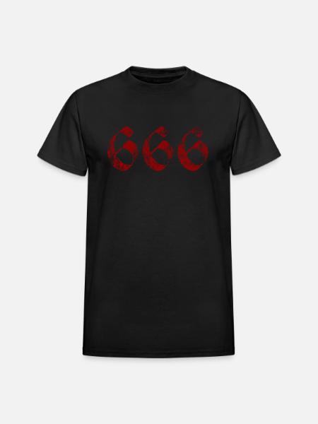 666 - Heavyweight Unisex T-Shirt by Gildan - black