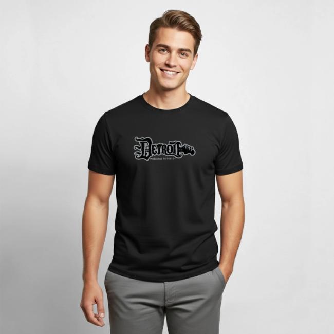 DETROIT GUITAR WTTD BLK SLR REG FONT