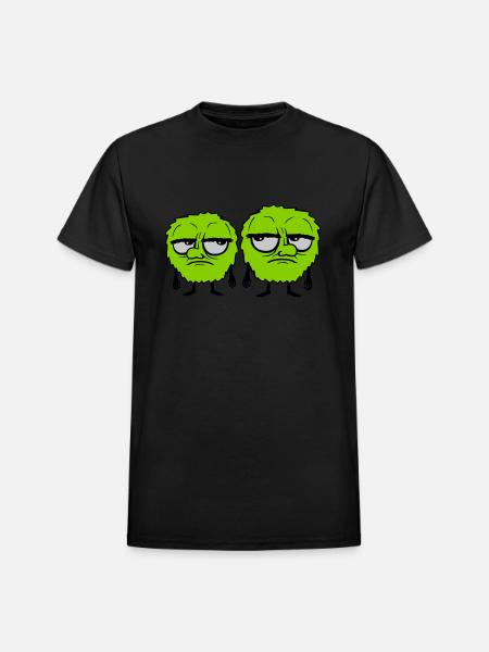 2 monsters eyes roll - Heavyweight Unisex T-Shirt by Gildan - black