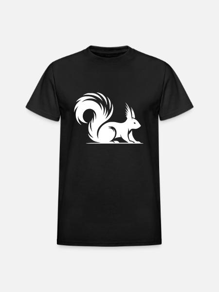 Squirrel Tattoo Style Drawing - Heavyweight Unisex T-Shirt by Gildan - black