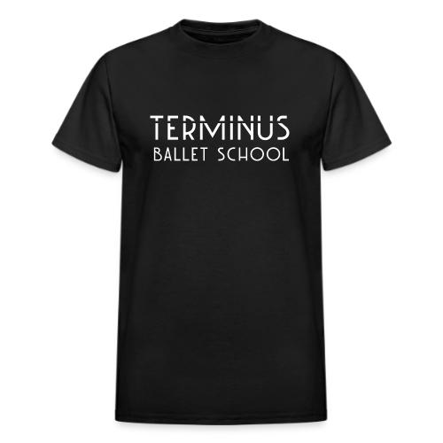 School Logo (white text) - Heavyweight Unisex T-Shirt by Gildan