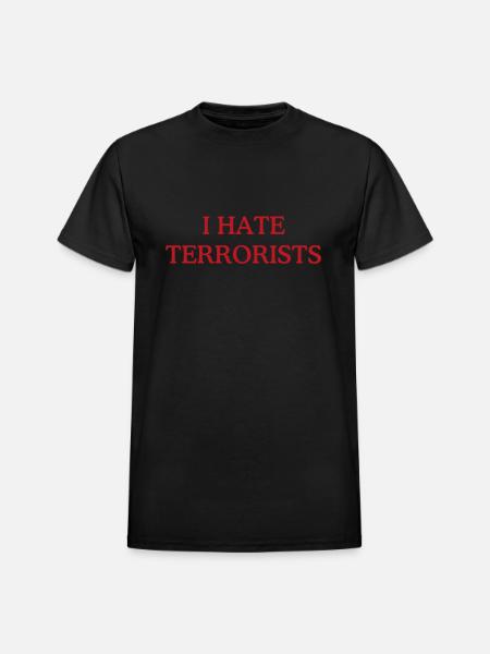 Hate-Terrorists-Long-Sleeve- - Heavyweight Unisex T-Shirt by Gildan - black