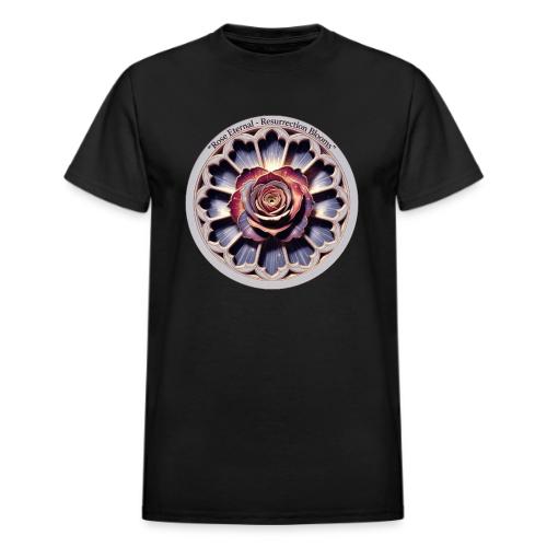 Easter Rose Resurrection T Shirt, Spring Gift - Heavyweight Unisex T-Shirt by Gildan